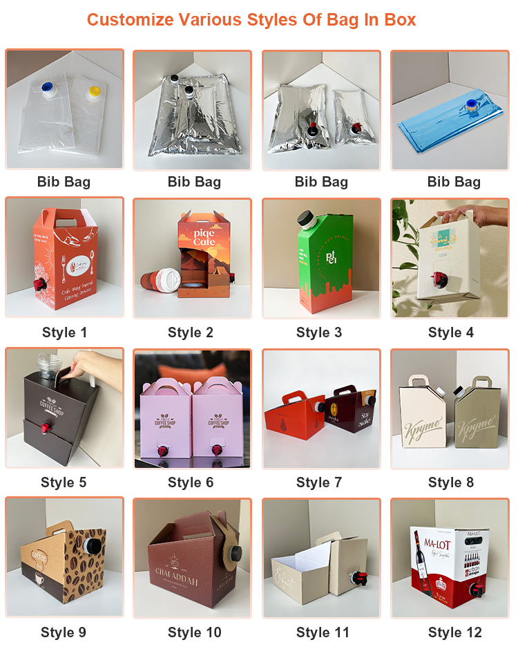 BDL Wine Coffee Bag in Box  with Vitop for Juice Bib Bag in Box Dispenser for Liquid Beverage Packaging