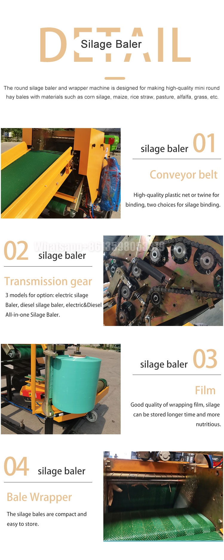 Corn Silage Baler 60 Type hay Pressing Bagging Packing Machine Silage Cutter and Wrapping Silage Packing Machine in Keny