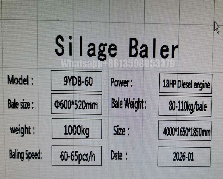 Diesel Engine type Alfalfa Bailing Machine Corn Stalk Baler Silage Wrapper Machine Round Hay Baler