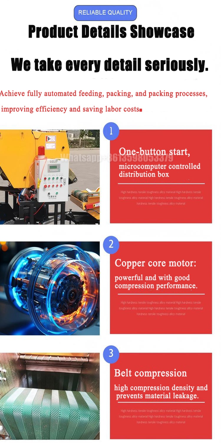 Diesel Engine type Alfalfa Bailing Machine Corn Stalk Baler Silage Wrapper Machine Round Hay Baler