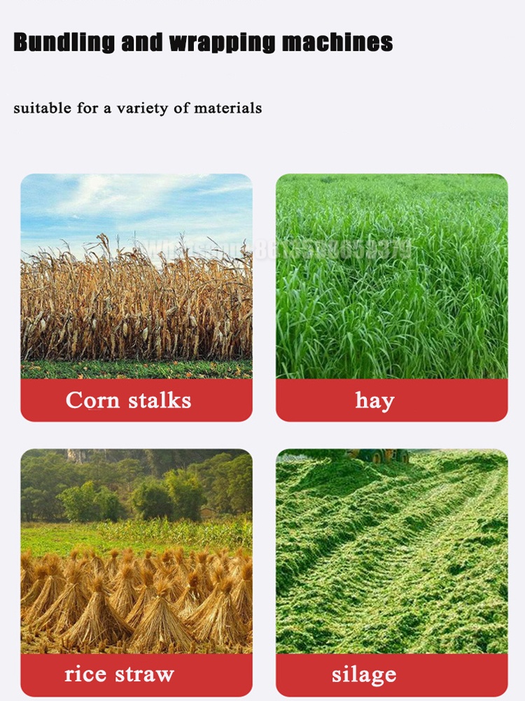Diesel Engine type Alfalfa Bailing Machine Corn Stalk Baler Silage Wrapper Machine Round Hay Baler