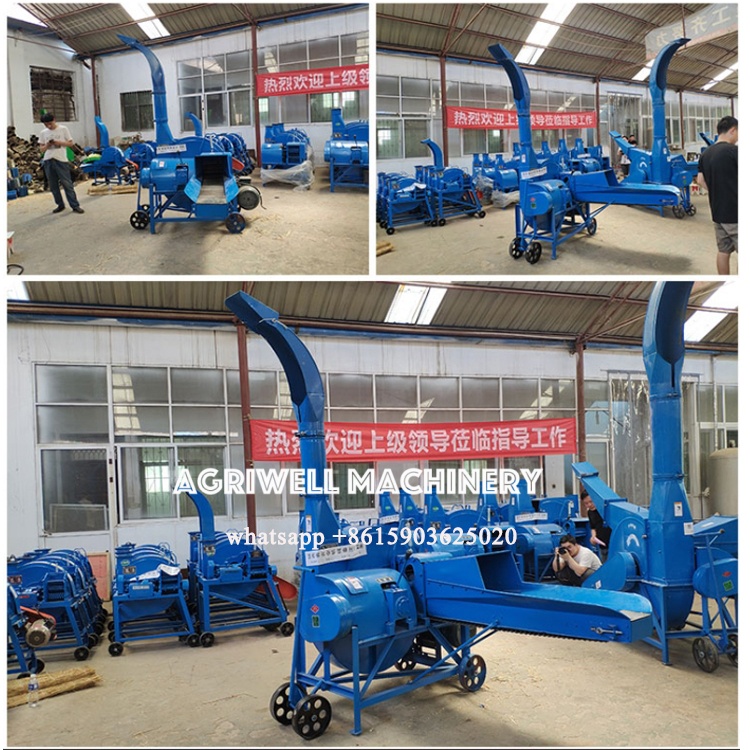 Corn Straw Stalk Shredder Machine Grass Silage Chaff Cutter Chopper Machine for poultry animal feed processing