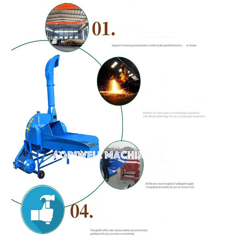 Corn Straw Stalk Shredder Machine Grass Silage Chaff Cutter Chopper Machine for poultry animal feed processing