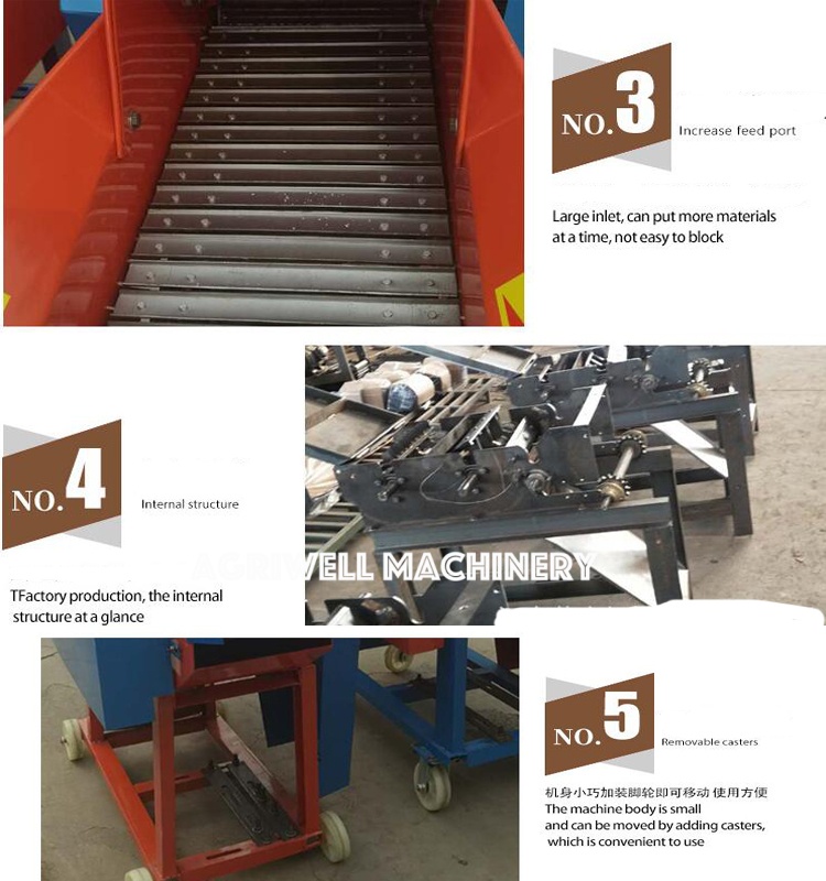 Corn Straw Stalk Shredder Machine Grass Silage Chaff Cutter Chopper Machine for poultry animal feed processing