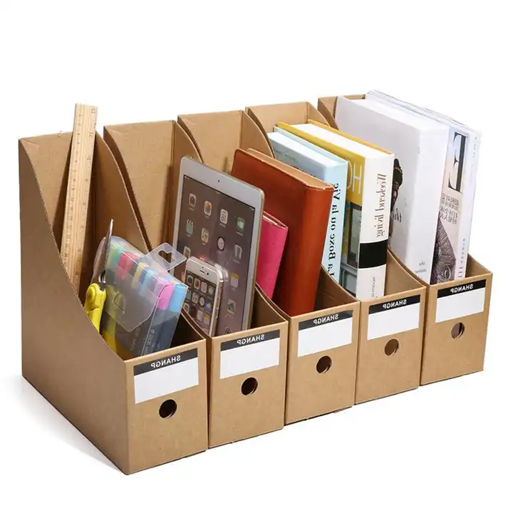 BDL Customized Kraft Paper Corrugated Cardboard Desktop Document Magazine File Box