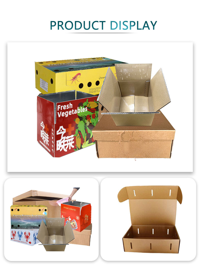 BDL Wholesale Waterproof White  Cardboard Box Wax Coated Corrugated Vegetable Boxes