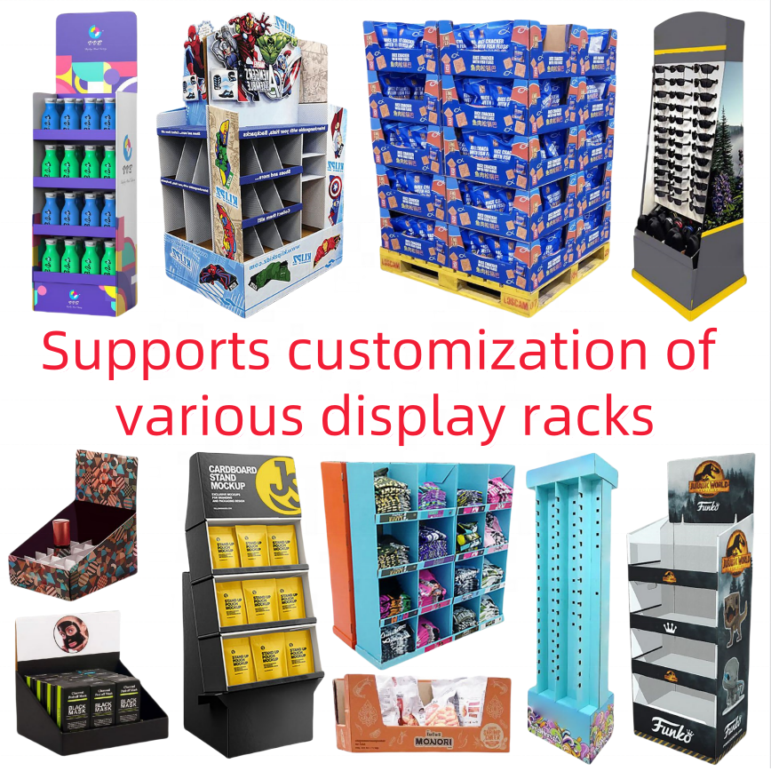 BDL Supermarket Advertising Promotional Floor Display Stand Shelf Folding Display POS Cardboard