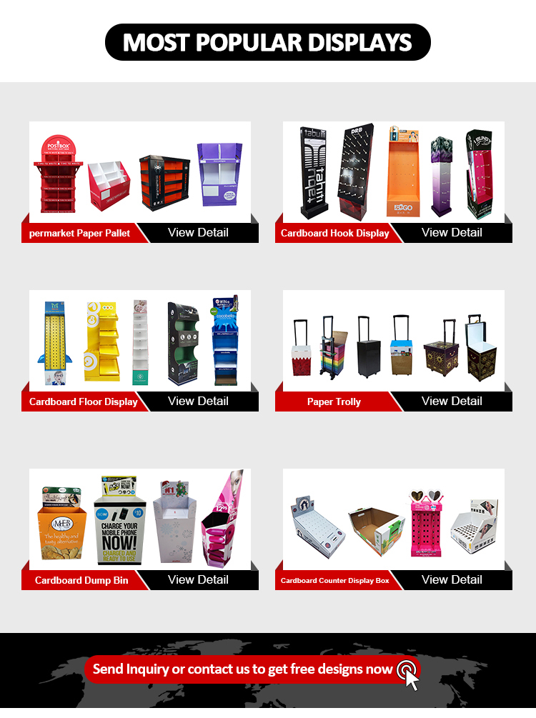 BDL OEM Fashion Custom Made Advertising Recyclable Cardboard Packaging Box Pdq Retail Product Display