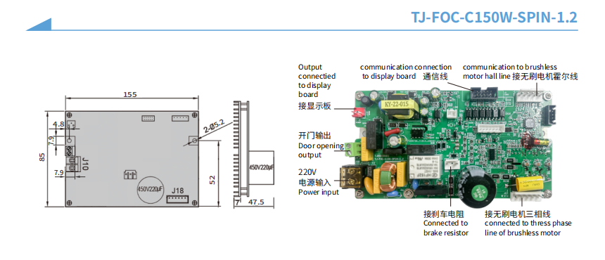 150W FOC DC Brushless Centrifuge Driver Board